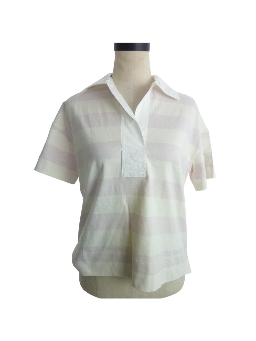 Everlane The Organic Cotton Retro Polo Shirt Purple Stripe Short Sleeve S Top